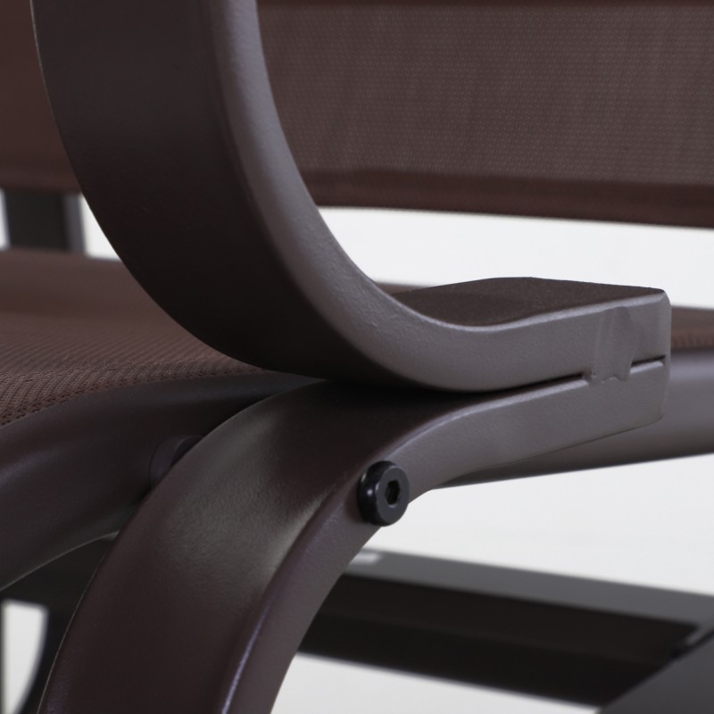 Keinutuoli puutarhaan, terassille ja parvekkeelle, ruskea Texteline, metallirunko 60 x 78 x 105 cm