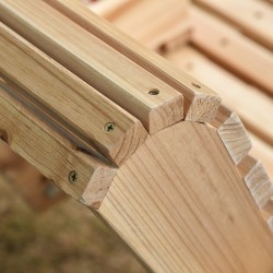 Puinen riippukeinu taitettavalla pöydällä ja juomapidikkeillä, luonnonpuu 150 x 75 x 53 cm