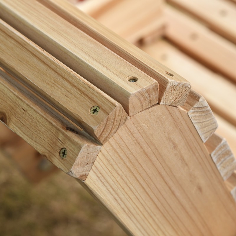 Puinen riippukeinu taitettavalla pöydällä ja juomapidikkeillä, luonnonpuu 150 x 75 x 53 cm