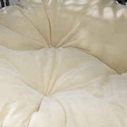 Rottinkinen kissanpeti ja -talo tyynyllä, korotetut jalat, hopeanharmaa, Ø52 x 58 cm