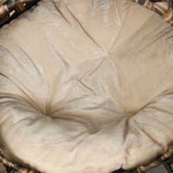 Rottinkinen kissapesä tyynyllä, korotettu jalusta, ruskea, Ø52 x 58 cm