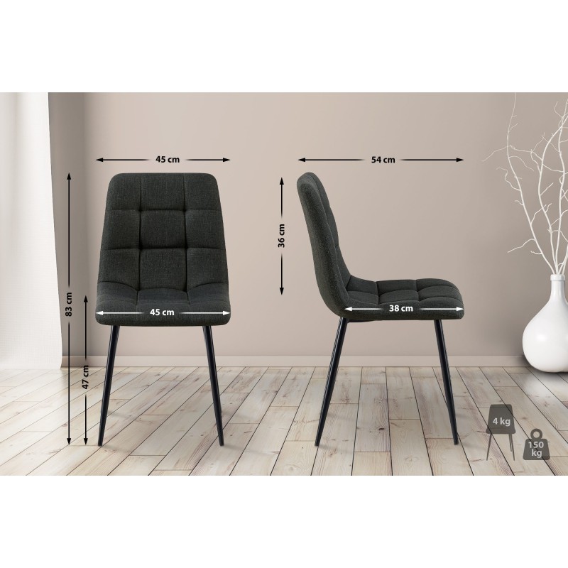 Mukavat ja modernit ruokailutuolit, 2 kpl setti