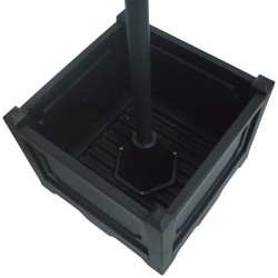 Aurinkokäyttöinen puutarhavalaisin 189 cm, 3 varjostinta, istutusruukkujalkainen, IP44, musta