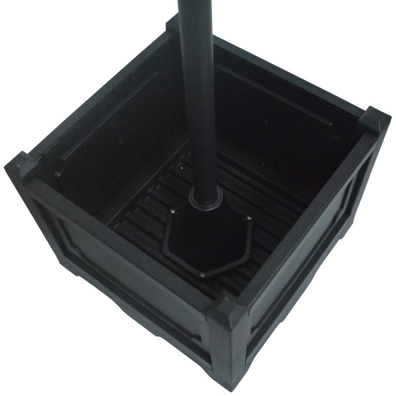 Aurinkokäyttöinen puutarhavalaisin 189 cm, 3 varjostinta, istutusruukkujalkainen, IP44, musta