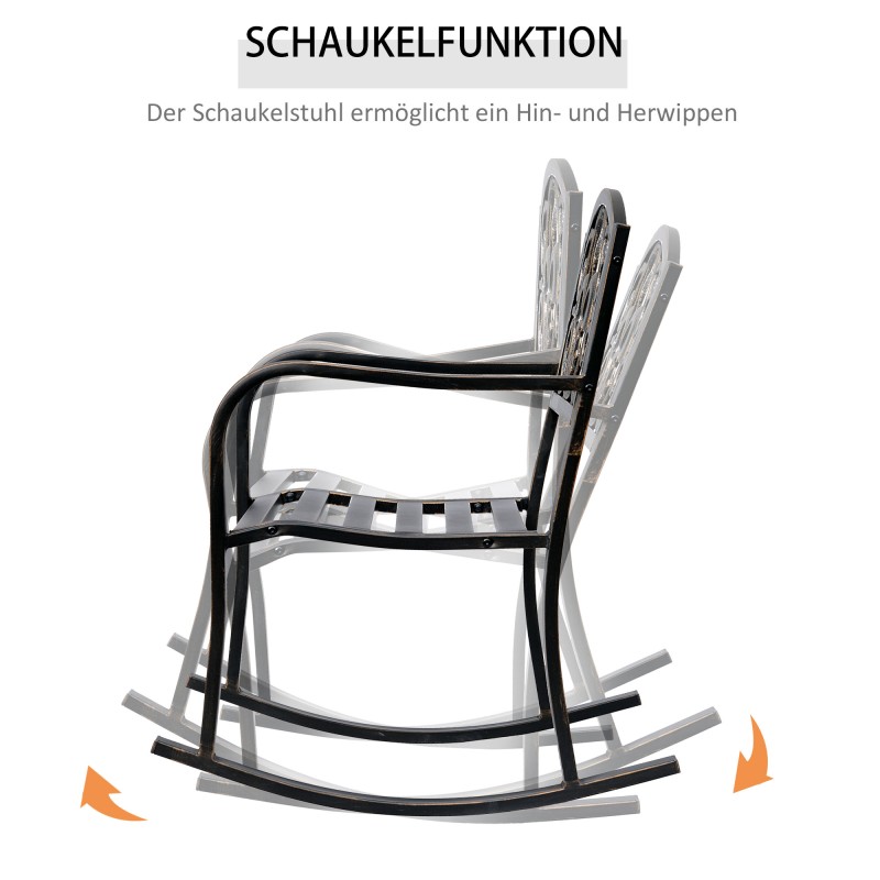 Keinutuoli puutarhaan pronssinvärinen teräs ja valurauta 60 x 73 x 85 cm