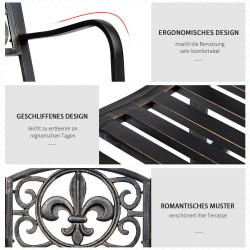 Keinutuoli puutarhaan pronssinvärinen teräs ja valurauta 60 x 73 x 85 cm