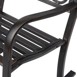 Keinutuoli puutarhaan pronssinvärinen teräs ja valurauta 60 x 73 x 85 cm