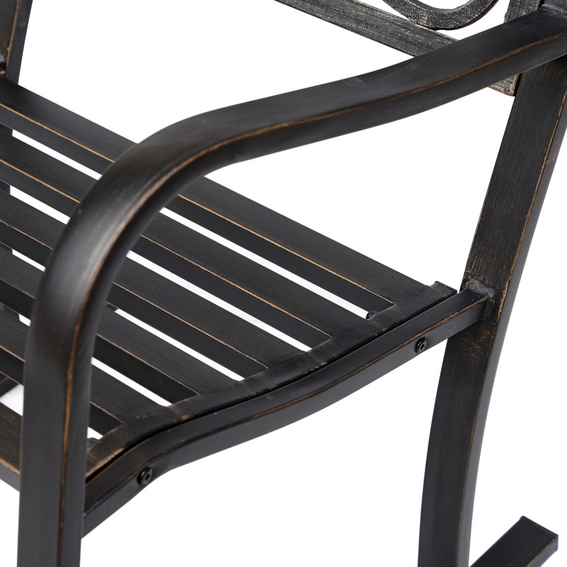 Keinutuoli puutarhaan pronssinvärinen teräs ja valurauta 60 x 73 x 85 cm