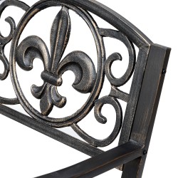 Keinutuoli puutarhaan pronssinvärinen teräs ja valurauta 60 x 73 x 85 cm