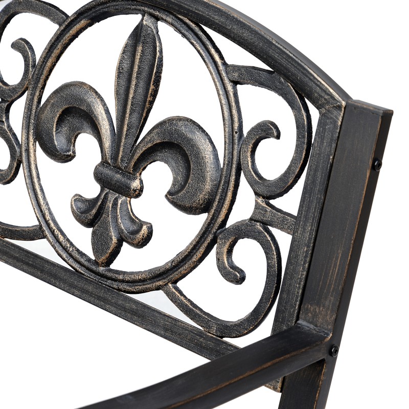 Keinutuoli puutarhaan pronssinvärinen teräs ja valurauta 60 x 73 x 85 cm