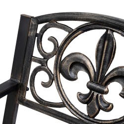 Keinutuoli puutarhaan pronssinvärinen teräs ja valurauta 60 x 73 x 85 cm