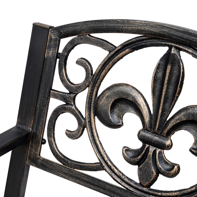 Keinutuoli puutarhaan pronssinvärinen teräs ja valurauta 60 x 73 x 85 cm