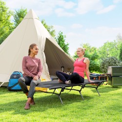 Kokoontaitettava leirisänky 200 x 100 x 36 cm, 120 kg, kantolaukulla, musta