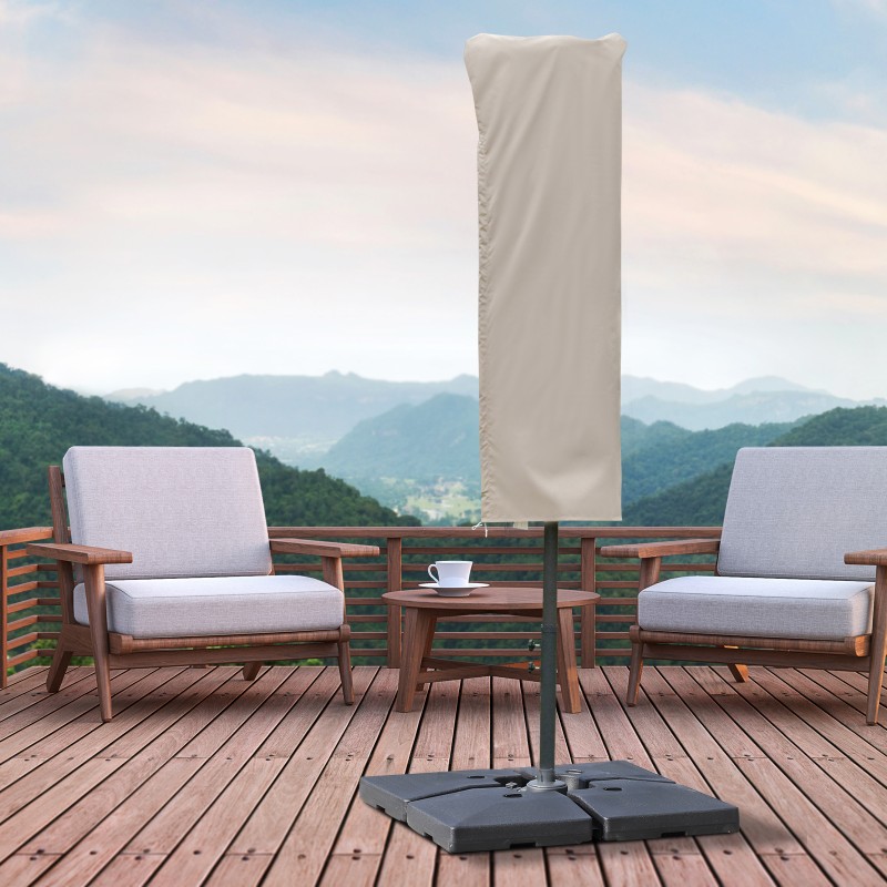 Varjon suojapussi Ø60 x 160 cm, sään- ja vedenkestävä polyesteri, vetoketju ja kiristysnyöri, pihavarjolle