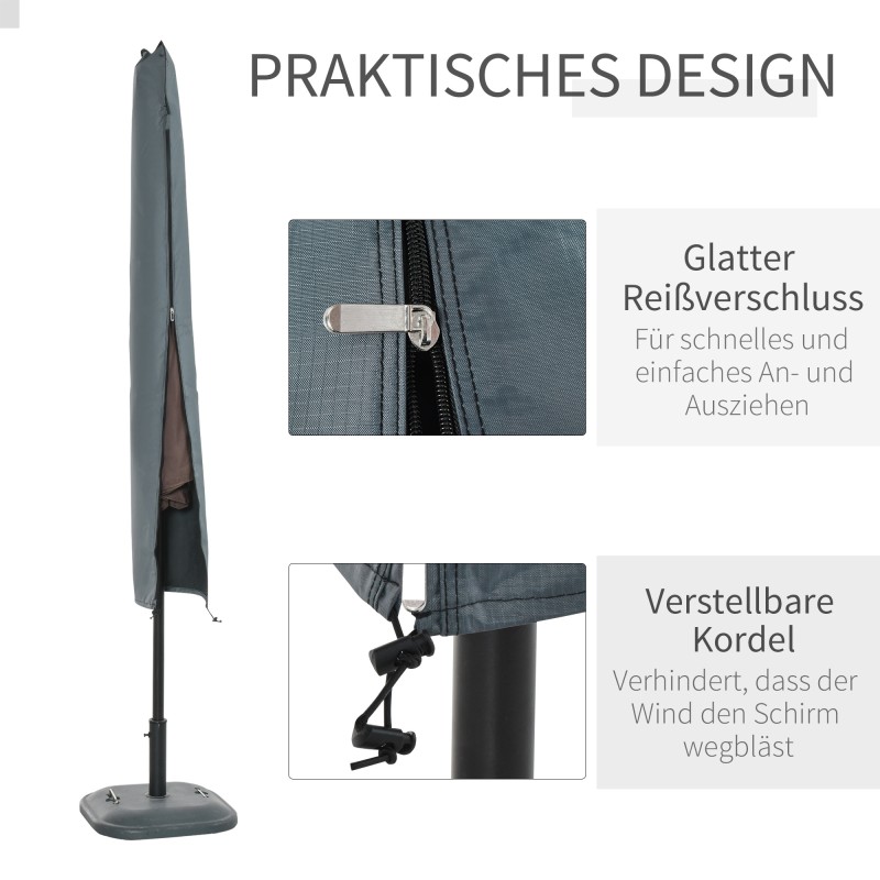 Puutarhavarjon suojapussi 178 cm, harmaa, vedenpitävä 420D Oxford-polyesteri, vetoketju