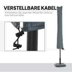 Puutarhavarjon suojapussi 178 cm, harmaa, vedenpitävä 420D Oxford-polyesteri, vetoketju