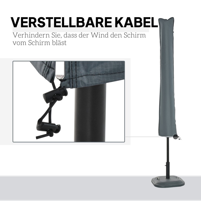 Puutarhavarjon suojapussi 178 cm, harmaa, vedenpitävä 420D Oxford-polyesteri, vetoketju