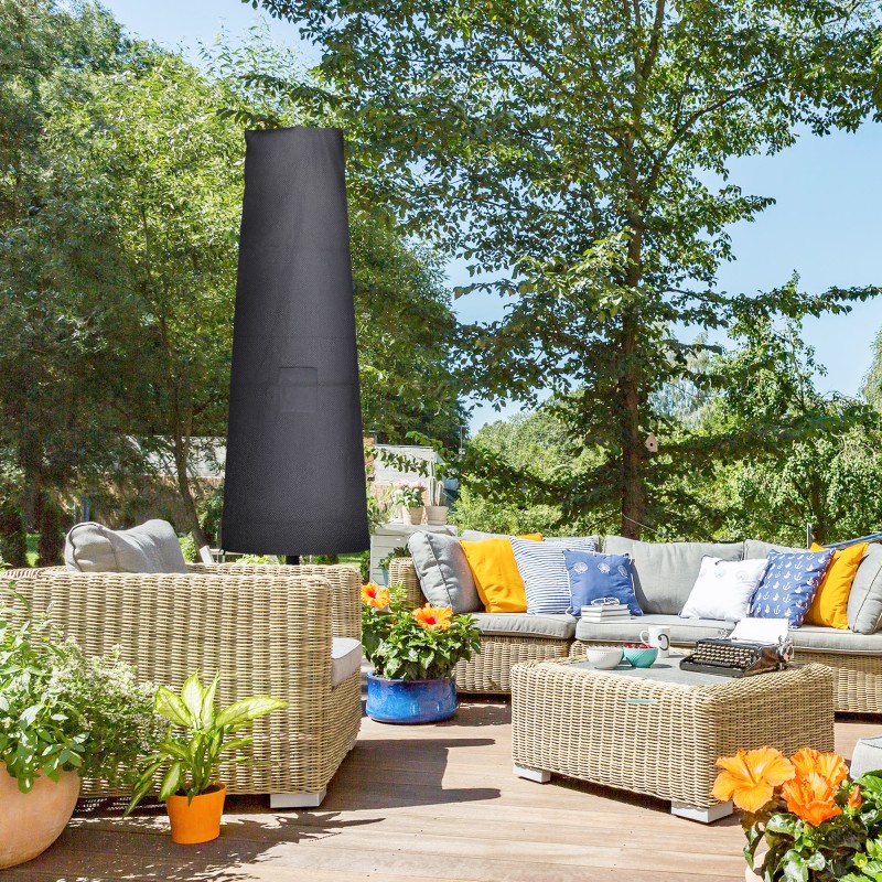 Terassi- ja aurinkovarjon suojapussi 200x50/80 cm, 600D Oxford, vedenpitävä, musta