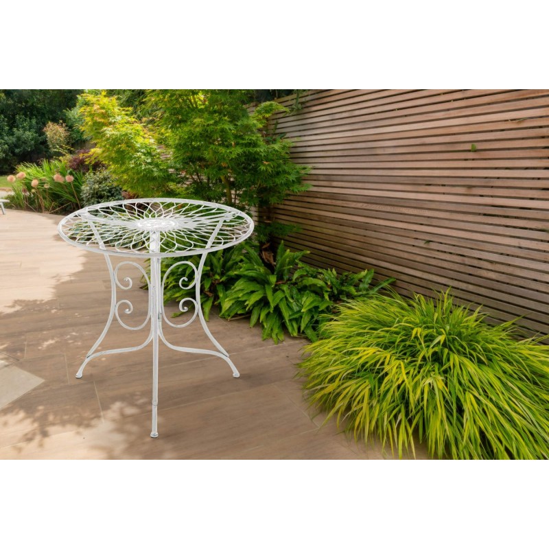 Ariano jugendtyylinen pyöreä sivupöytä parvekkeelle ja terassille
