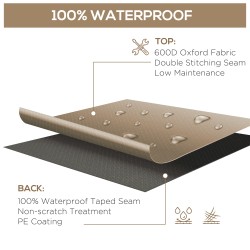 Puutarhakalusteiden suojapeite 275 x 205 x 90 cm beige Oxford vedenpitävä