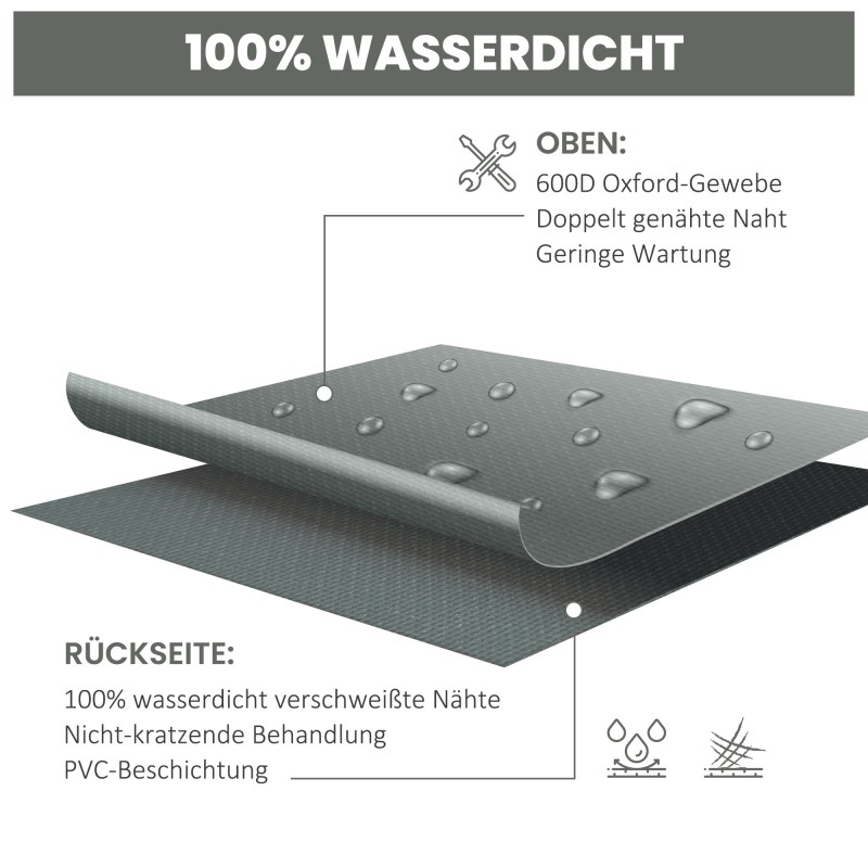 Puutarhakalusteiden suojapeite Oxford-kangas 275 x 205 x 90 cm tummanharmaa