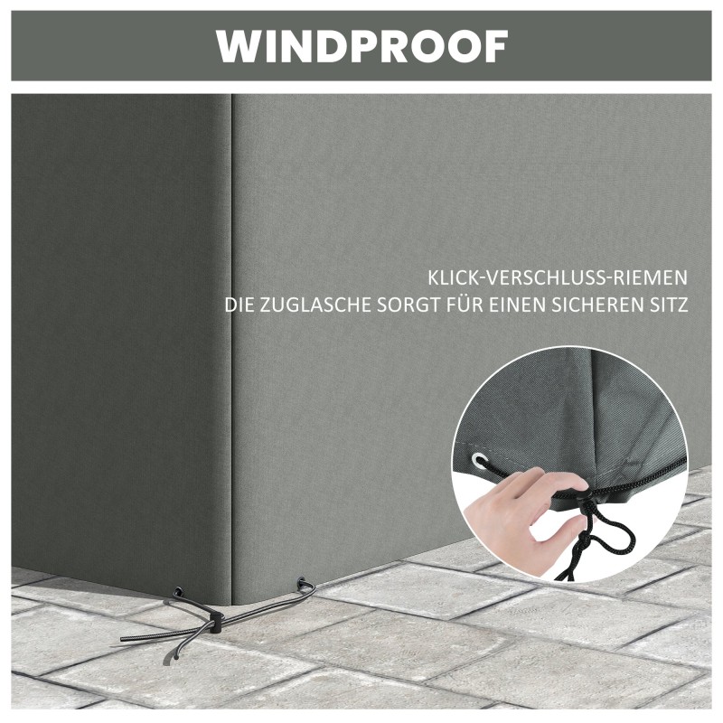 Puutarhakalusteiden suojapeite Oxford-kangas 275 x 205 x 90 cm tummanharmaa