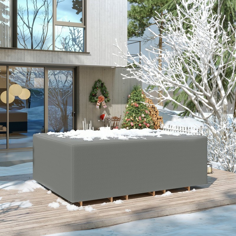 Puutarhakalusteiden suojapeite Oxford-kangas 275 x 205 x 90 cm tummanharmaa