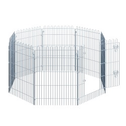 Pentujen ja pieneläinten ulkoaitaus, metallinen 8-osainen verkkoelementti B63 x H91 cm, hopea