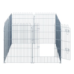 Pentujen ja pieneläinten ulkoaitaus, metallinen 8-osainen verkkoelementti B63 x H91 cm, hopea