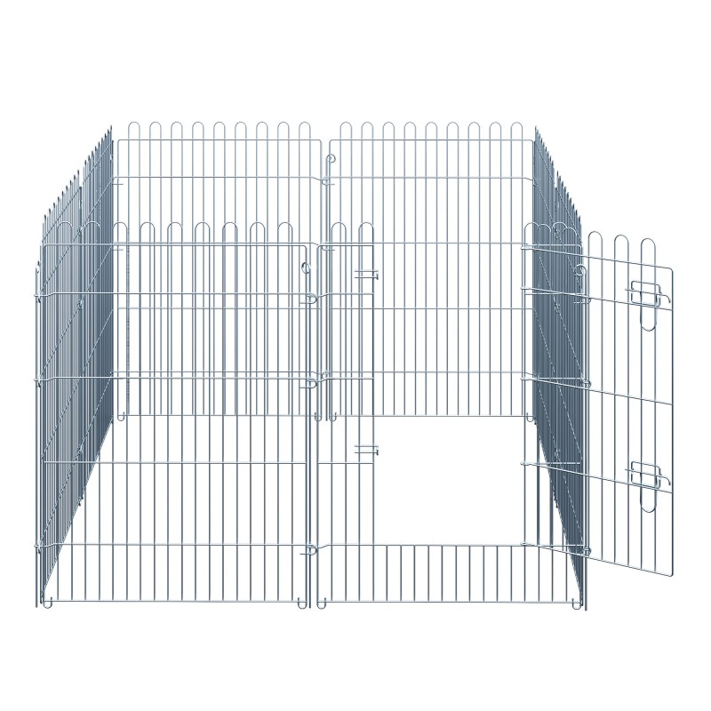 Pentujen ja pieneläinten ulkoaitaus, metallinen 8-osainen verkkoelementti B63 x H91 cm, hopea