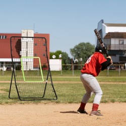 Baseball ja softball palautusverkko, säädettävä pitchback-verkko, teräsrunko, musta