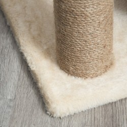 Kissan kiipeily- ja raapimispuu, useita tasoja, lelut ja peti, 60 x 30 x 76 cm, creme / luonnonvärinen