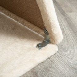 Kissan kiipeily- ja raapimispuu, useita tasoja, lelut ja peti, 60 x 30 x 76 cm, creme / luonnonvärinen