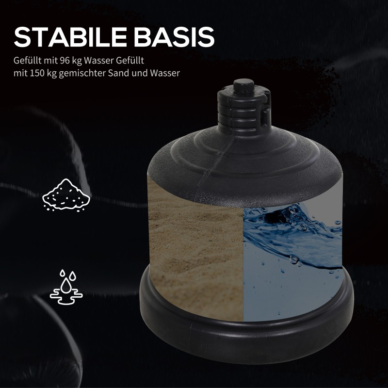 Vapaasti seisova nyrkkeilysäkki 158–186 cm, täytettävä jalusta, musta-ruskea