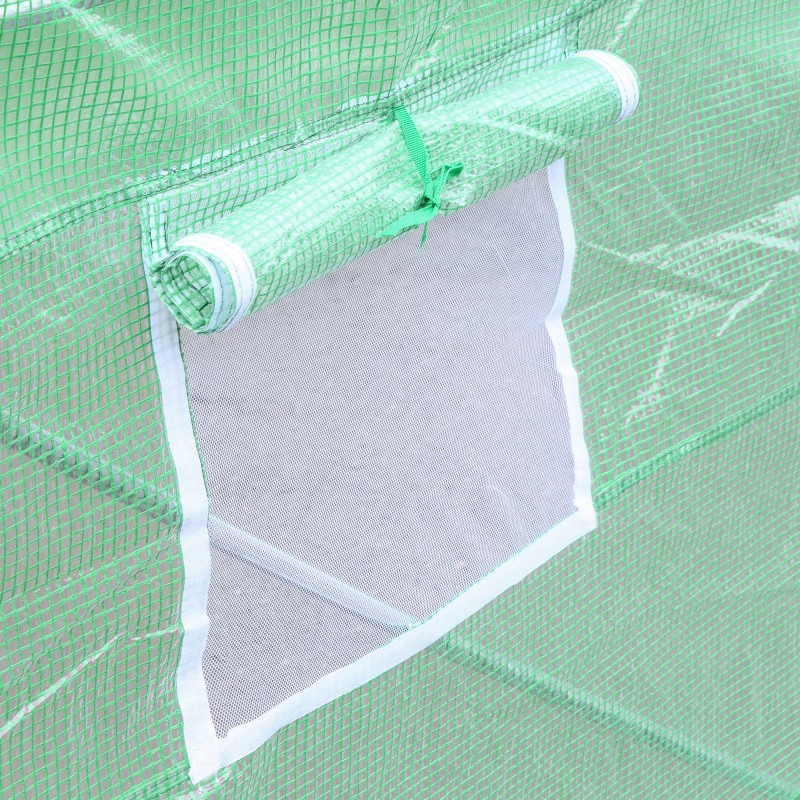 Muovikasvihuone harjakatto 450 x 300 x 205 cm vihreä PE-kate