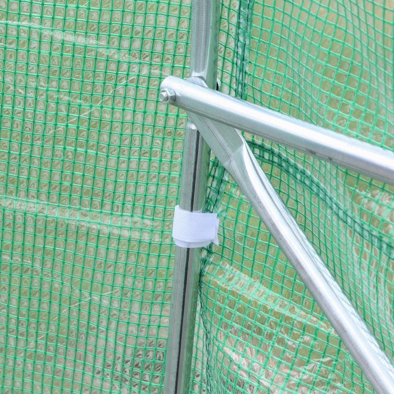 Muovikasvihuone harjakatto 450 x 300 x 205 cm vihreä PE-kate