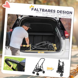 2-in-1 koirarattaat ja kantolaukku, metallirunko, tummansininen/musta, 77,5 x 51 x 99,5 cm