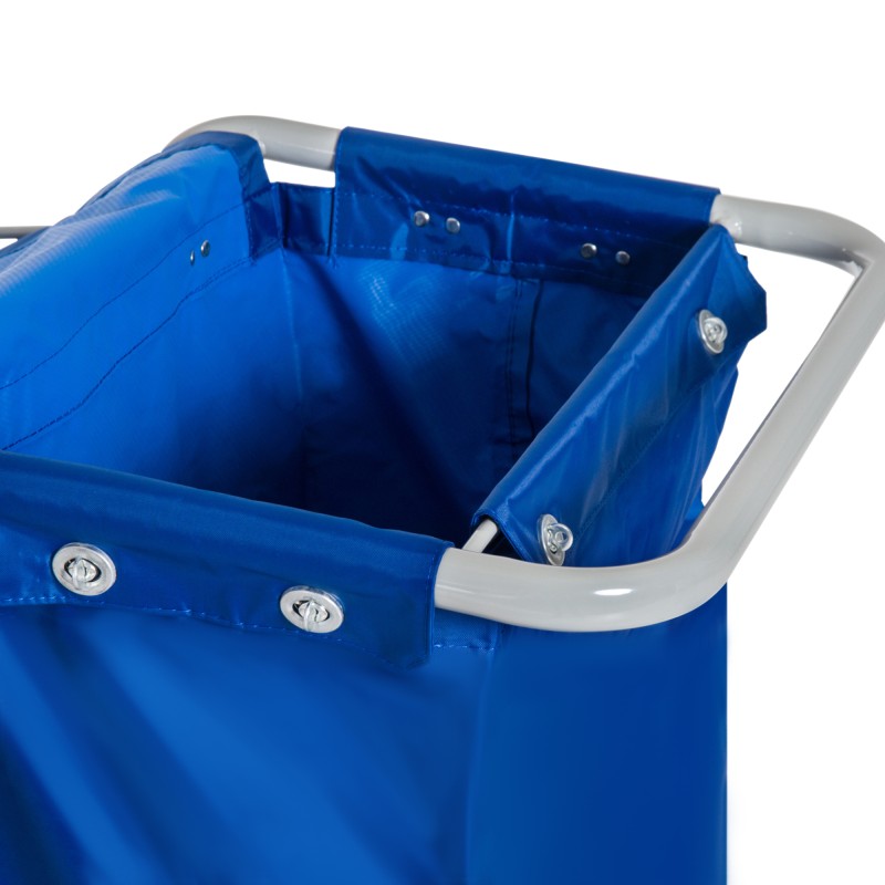 Ammattimainen siivousvaunu 2 x 18 l ja 2 x 6 l ämpäreillä, mopinpuristin ja jätesäkki, sininen/oranssi 93 x 80 x 97 cm