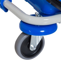 Ammattimainen siivousvaunu 2 x 18 l ja 2 x 6 l ämpäreillä, mopinpuristin ja jätesäkki, sininen/oranssi 93 x 80 x 97 cm