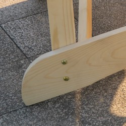 Adirondack puinen kahden istuttava puutarhatuoli integroidulla pöydällä ja varjoaukolla, luonnonvärinen 178 x 87 x 92 cm