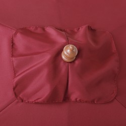 Aurinkovarjo 200 x 150 cm suorakulmainen kallistettava viininpunainen puurunko UV-suoja terassille puutarhaan rannalle