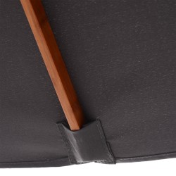 Aurinkovarjo 200 x 150 cm suorakaide tummanharmaa, kallistettava, vettähylkivä ja UV-suojattu puuvarsi