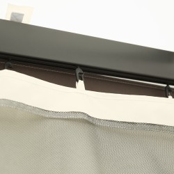 Paviljongin hyttysverkko 3x3 m, 4 sivupaneelia, vetoketjut, musta nylon‑mesh