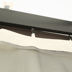 Paviljongin hyttysverkko 3 x 4 m, vaihtoverkko, 4 sivua, polyesteri/nylon, musta-beige