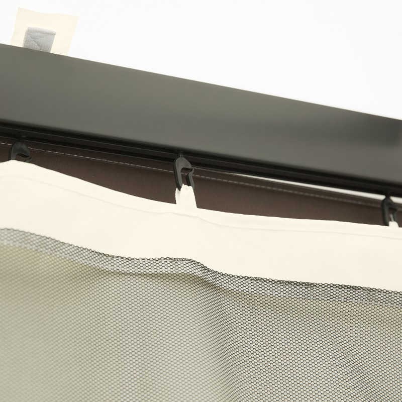 Paviljongin hyttysverkko 3 x 4 m, vaihtoverkko, 4 sivua, polyesteri/nylon, musta-beige