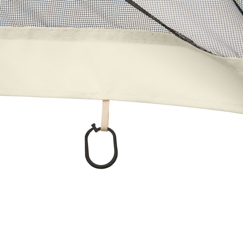 Paviljongin hyttysverkko 3 x 4 m, vaihtoverkko, 4 sivua, polyesteri/nylon, musta-beige