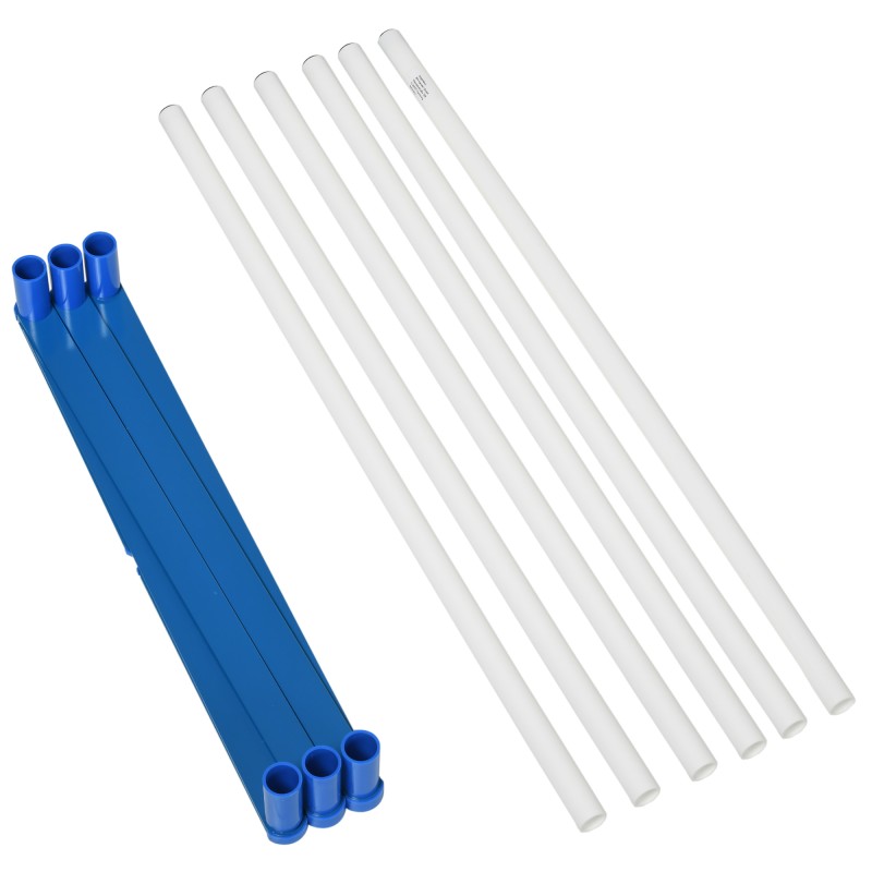 Koirien agilitysetti 6-osainen pujottelurata taittuvat tangot kantokassi valkoinen/sininen