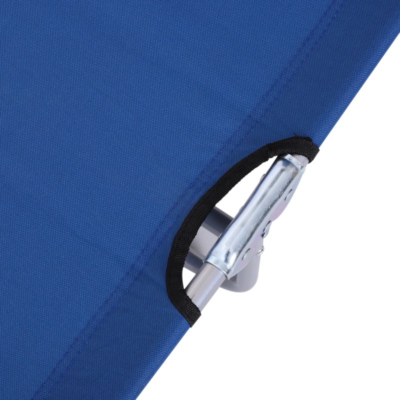 Taitettava aurinkovuode aurinkosuojalla, säädettävä selkänoja, metalli, 187 x 58 x 36 cm, sininen