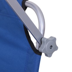 Taitettava aurinkovuode aurinkosuojalla, säädettävä selkänoja, metalli, 187 x 58 x 36 cm, sininen