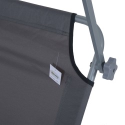 Taitettava aurinkosuoja lepotuoli ulkokäyttöön, 4-asentoinen selkänoja, harmaa